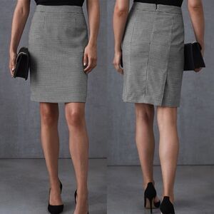Reiss Black and White Houndstooth Pencil Skirt